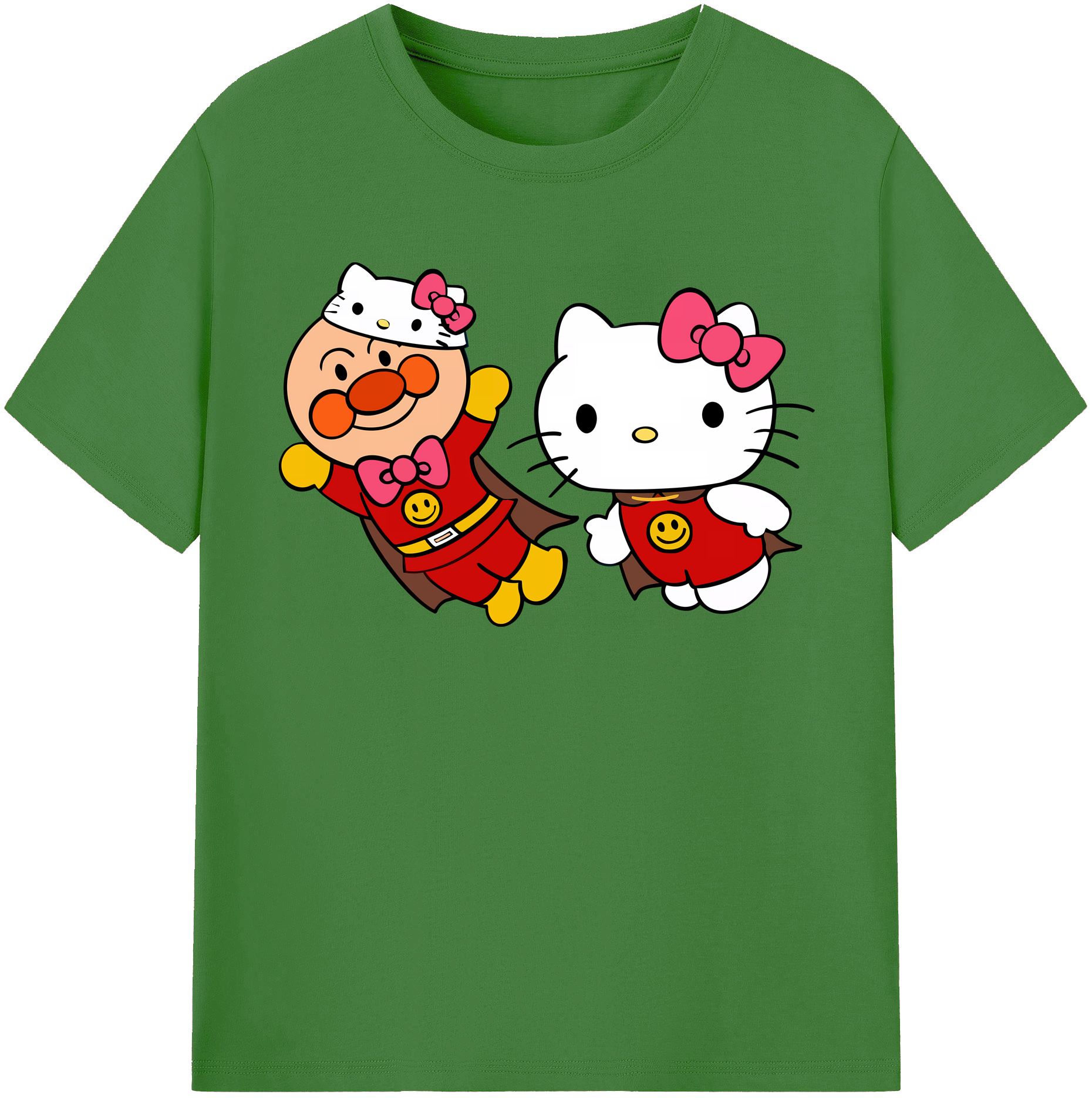 （画像用） アンパンマン Anpanman レディースカジュアルプリントTシャツ（綿100％）